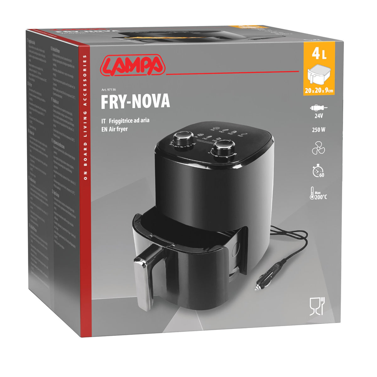 Friggitrice ad aria 24V per camion 4 L 250W  Lampa Fry-Nova 97136