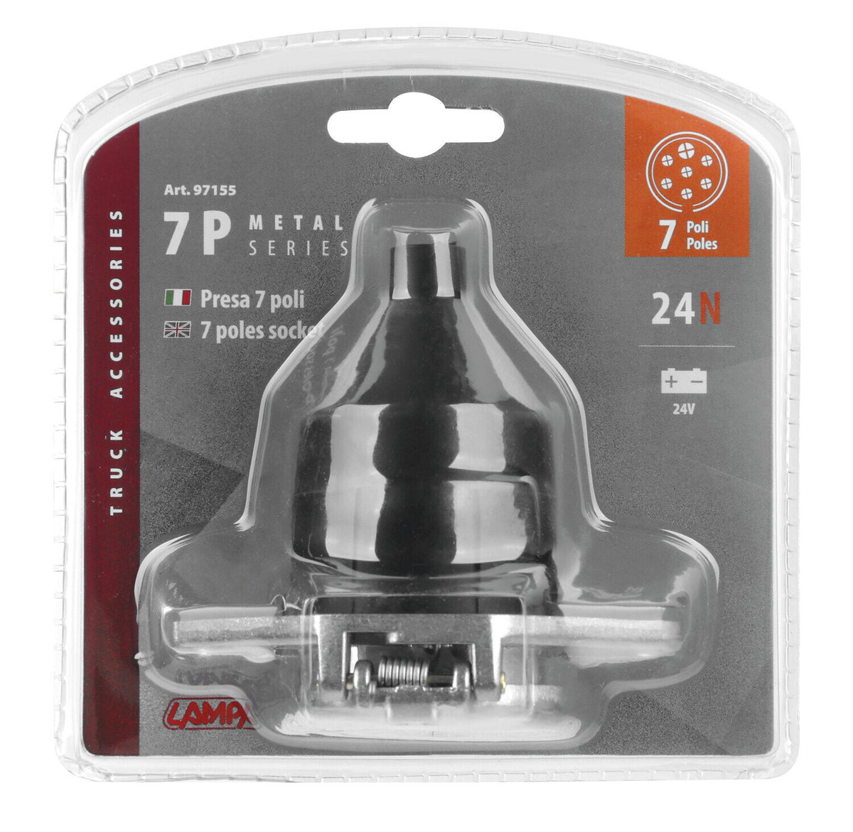 Lampa Presa 7 poli 24N, in metallo 97155