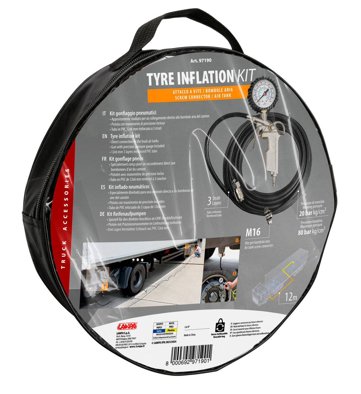 Lampa Kit gonfiaggio pneumatici - Collegamento bombole aria 97190