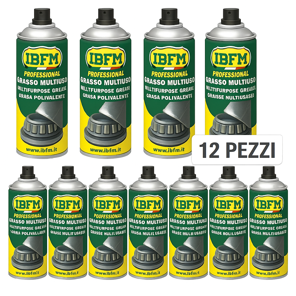 IBFM Art. 2000GRS Bomboletta GRASSO Spray Uso Tecnico - Confezione da 12 pezzi
