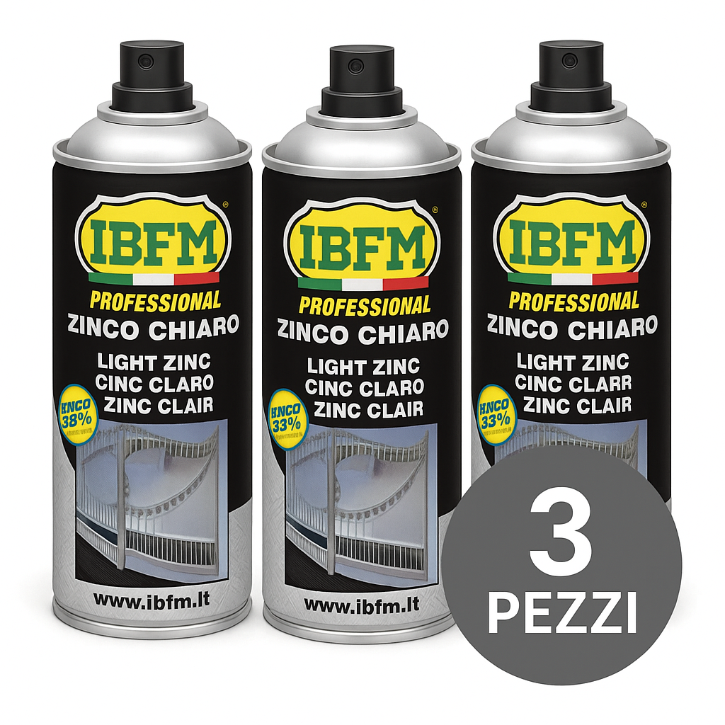 IBFM Art. 2000ZNC ZINC Spray Can 98/100 Technical Use - Pack of 3 pieces