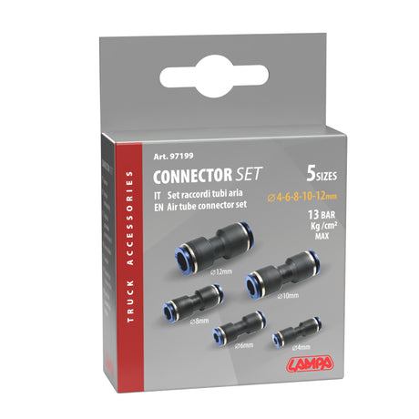 Lampa Raccordi tubi aria, set da 5 pz -  4, 6, 8, 10, 12 mm 97199