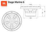 JBL Stage Marine  Speaker Marini ad Alte Prestazioni STAGE 6" (160 mm)