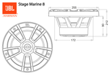 JBL Stage Marine  Speaker Marini ad Alte Prestazioni STAGE 8" (200 mm)