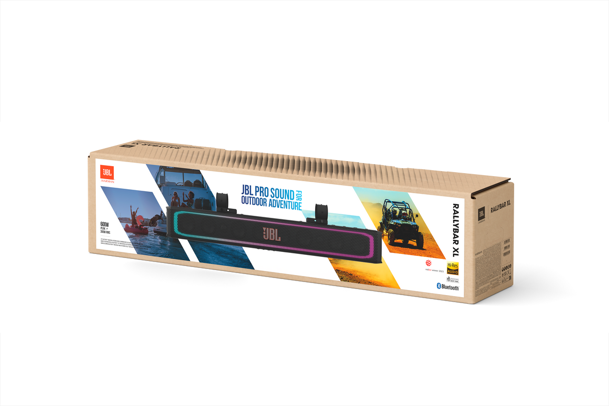 JBL RALLYBAR XL  Soundbar Bluetooth da 35 con LED Dinamici e Amplificatore da 300W RMS