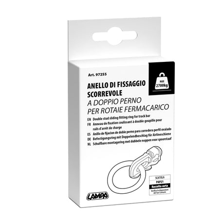 Anello di fissaggio con doppio perno per rotaie fermacarico a scorrimento Type 4 97255