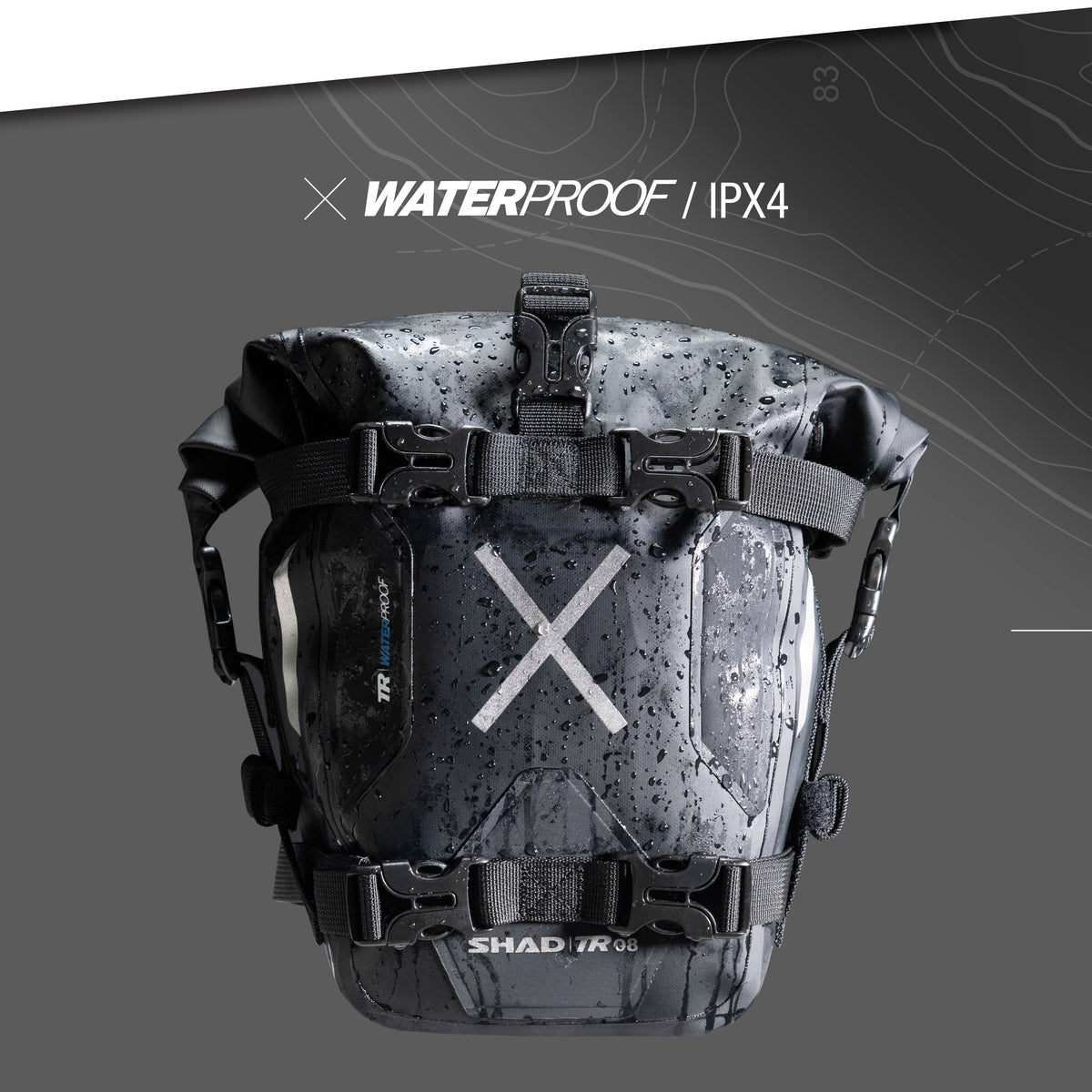 Shad TR08 Wasserdichte Adventure-Tasche für Motorrad-Topcase, 8 l