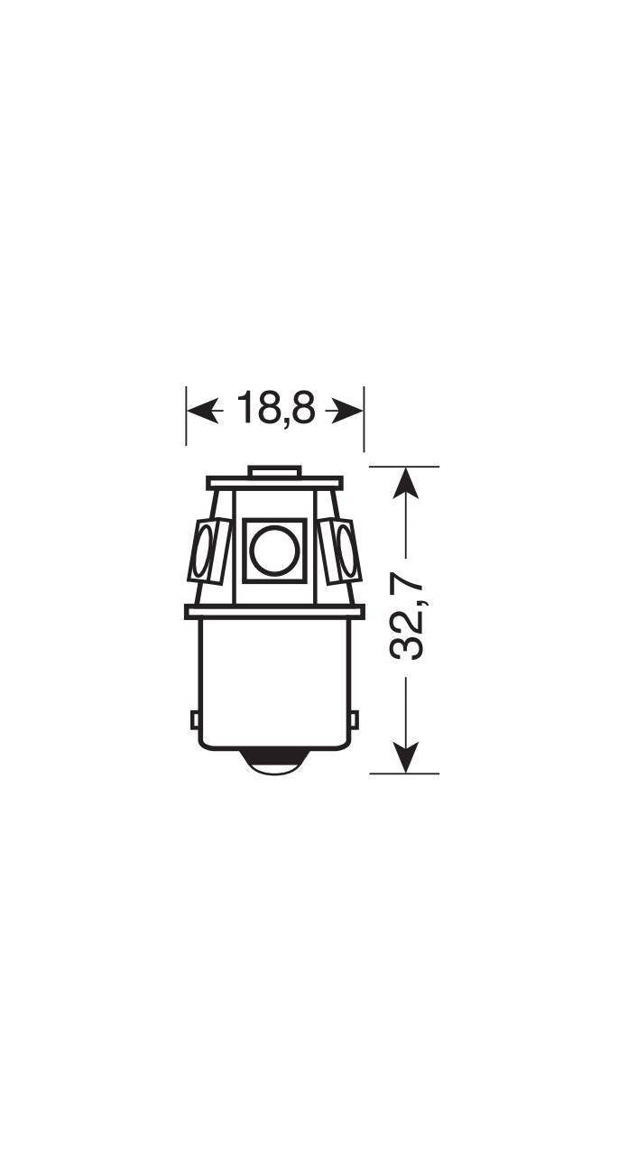Pilot 24/28V Led Series - 6 SMD x 1 chip - (R5W) - BA15s - 20 pz - Scatola - Rosso - Doppia polarità