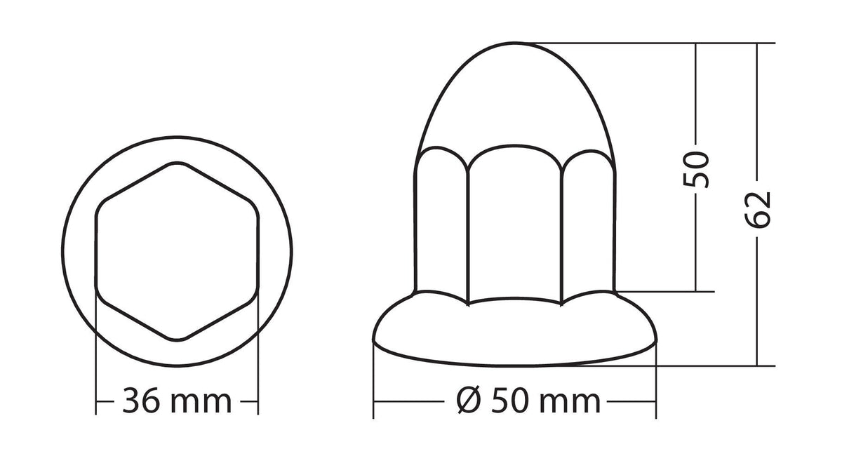 Lampa Copribulloni cromati in ABS -  30 mm - Set 10 pz 7646 97646