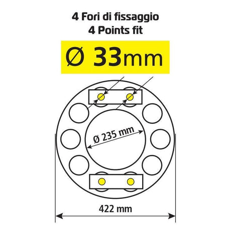 Lampa Anello coprimozzo in acciaio inox, per cerchi in lega 97660