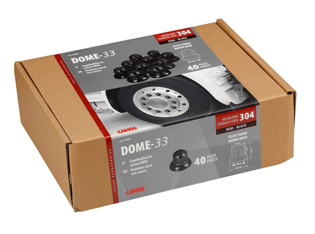 Lampa Dome, Set 40 copribulloni testa tonda in acciaio inox -  33 mm - Nero 97681
