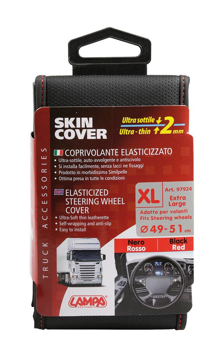 Skin-Cover, coprivolante elasticizzato in Skeentex Nero/Rosso XL  49/51 cm 97924