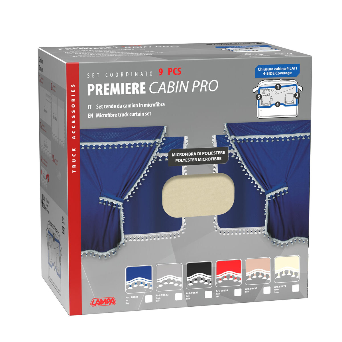Lampa Premiere Pro-Cabin Set Tende Microfibra per Camion - Panna
