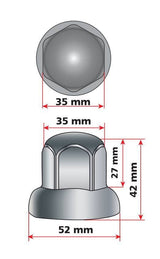 Lampa Dome Copribulloni Testa Tonda Inox Cromo Ø 32 mm - Conf. da 40 pz