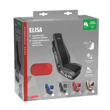 Lampa Elisa-2, coprisedile in poliestere e Skeentex per camion - Rosso/Nero 98002