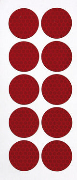 Lampa Set 10 adesivi catarifrangenti  27 mm - Rosso 98056