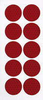 Lampa Set 10 adesivi catarifrangenti  27 mm - Rosso 98056