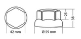 Lampa Set 10 copribulloni universali in ABS -  32/33 mm - Cromo 98061