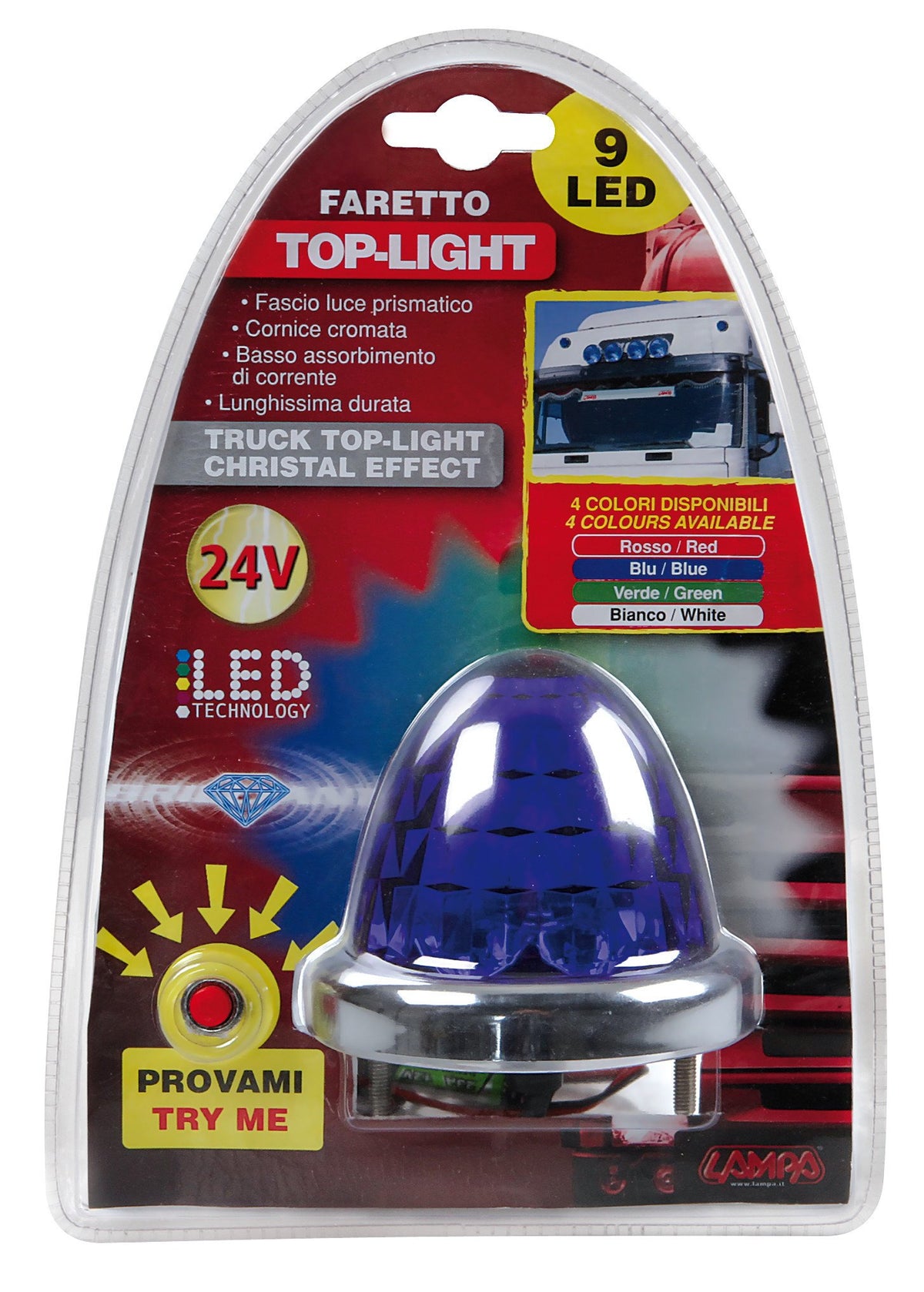 Lampa Top Light Faretto 9 LED 24V Blu