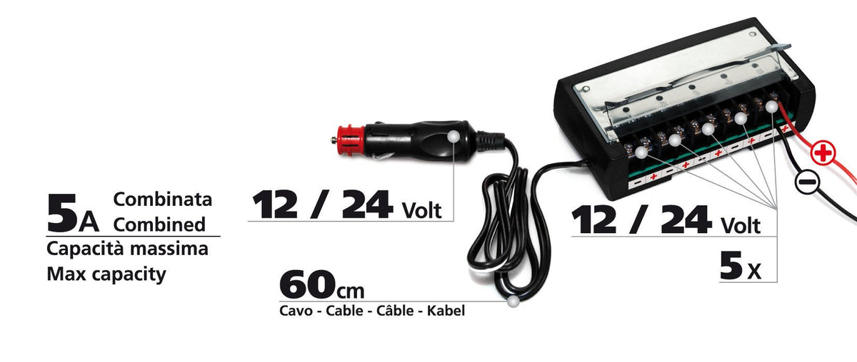 Lampa Power-5, centralina di comando, accensione a 5 uscite, 12/24V 98196