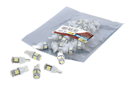 24/28V Hyper-Led 15 5 SMD x 3 chips T10 W2,1x9,5d 20 pz Busta Bianco doppia pol. 98244