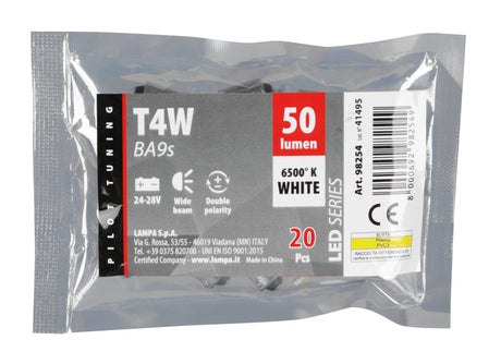 24/28V Hyper-Led 6 2 SMD x 3 chips T4W BA9s 20 pz Sacchetto Bianco doppia pol. 98254