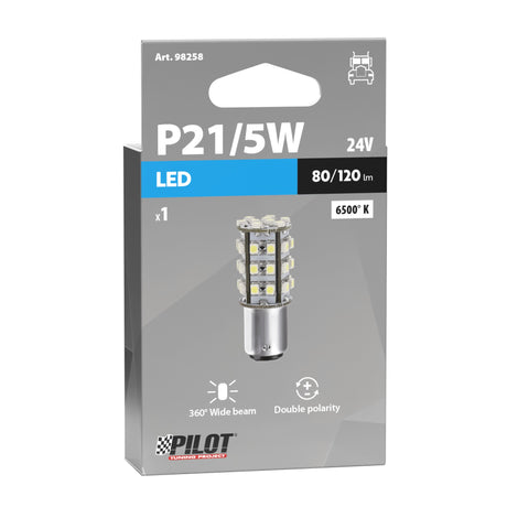 24/28V Hyper-Led 39 39 SMD x 1 chips P21/5W BAY15d 1 pz Bianco Doppia polarità 98258