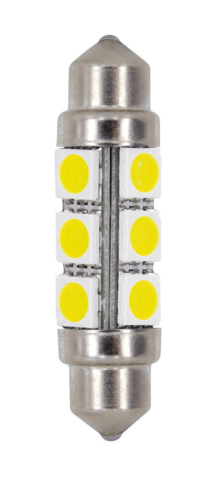 24/30V Hyper-Led 36 12 SMD x 3 chips 11x41 mm SV8,5-8 2 pz Bianco dp. pol. 98273