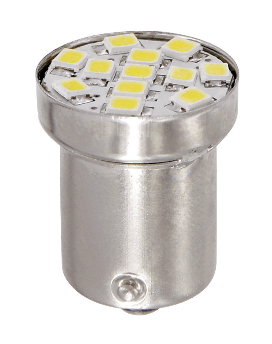 Lampa 24V LED BA15s 12 SMD 1 chip Bianco Doppia Polarità - 1 pz