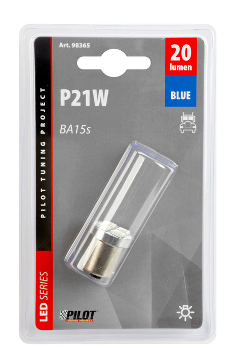 24V Hyper-Led 12 4 SMD x 3 chips (P21W) BA15s 1 pz D/Blister Blu Doppia polarità 98365