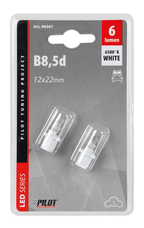 Lampa 24V Lampada cruscotto 1 Led - B8,5d - 2 pz - D/Blister - Bianco 98367