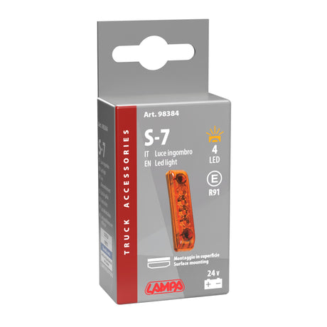 Lampa Luce perimetrale a 4 Led, 24V - Arancio 98384