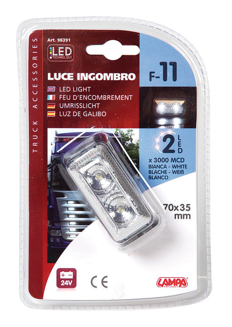 Lampa Luce ingombro a 2 Led, 24V - Bianco 8391 98391