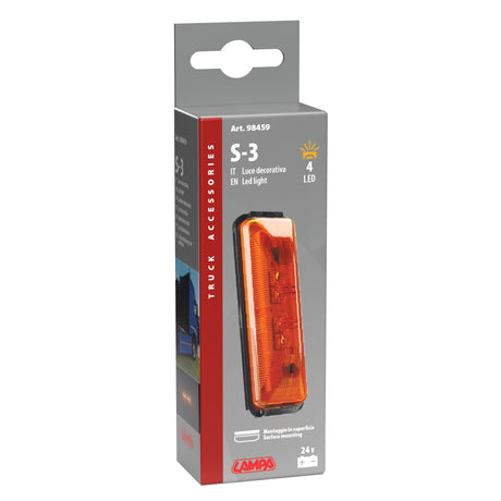 Lampa Luce ingombro a 4 Led, 24V - Arancio 98459