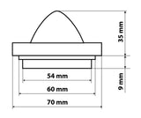 Lampa Luce Decorativa 9 LED 24V Rossa per Camion