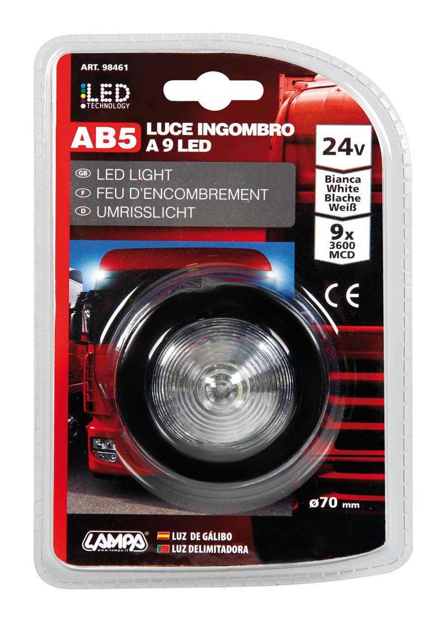Lampa Luce ingombro a 9 Led, 24V - Bianco 98461