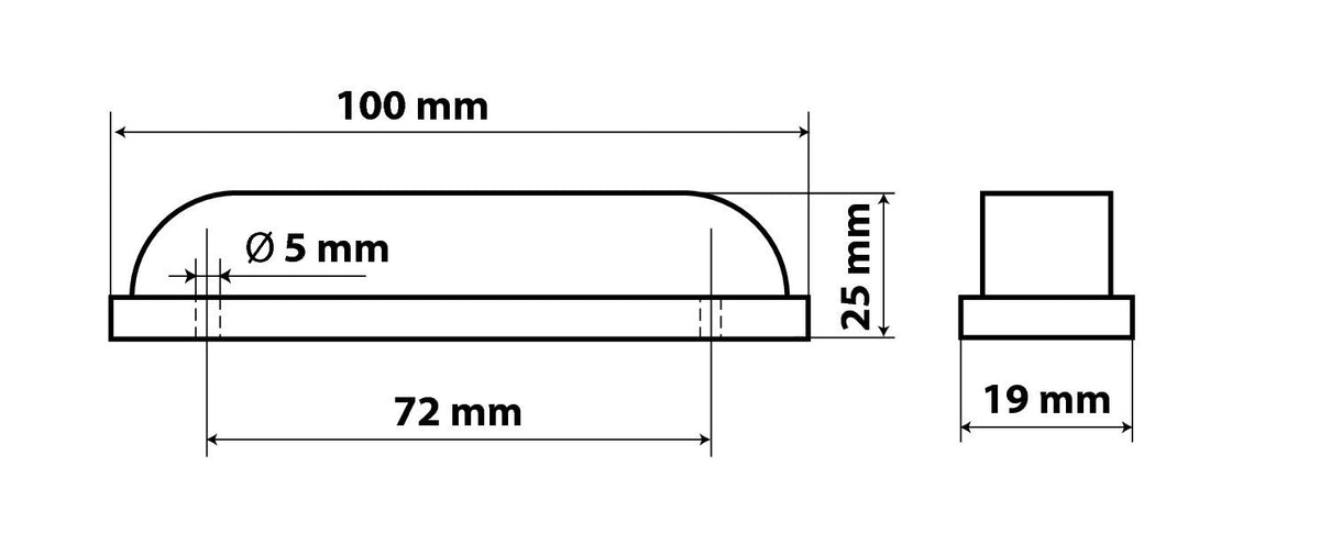 Lampa Luce ingombro a 6 Led, 24V - Bianco 98486