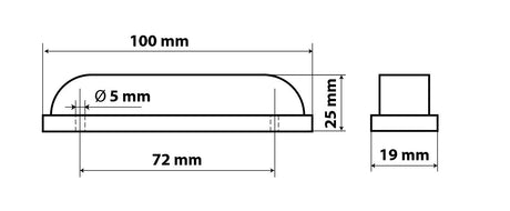 Lampa Luce ingombro a 6 Led, 24V - Bianco 98486