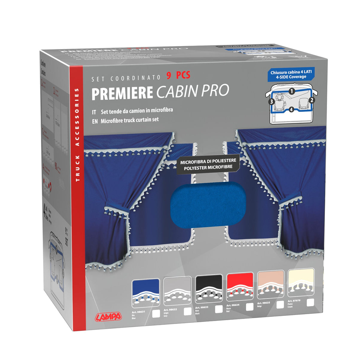 Lampa Premiere, set tende in microfibra per camion - Blu 98631