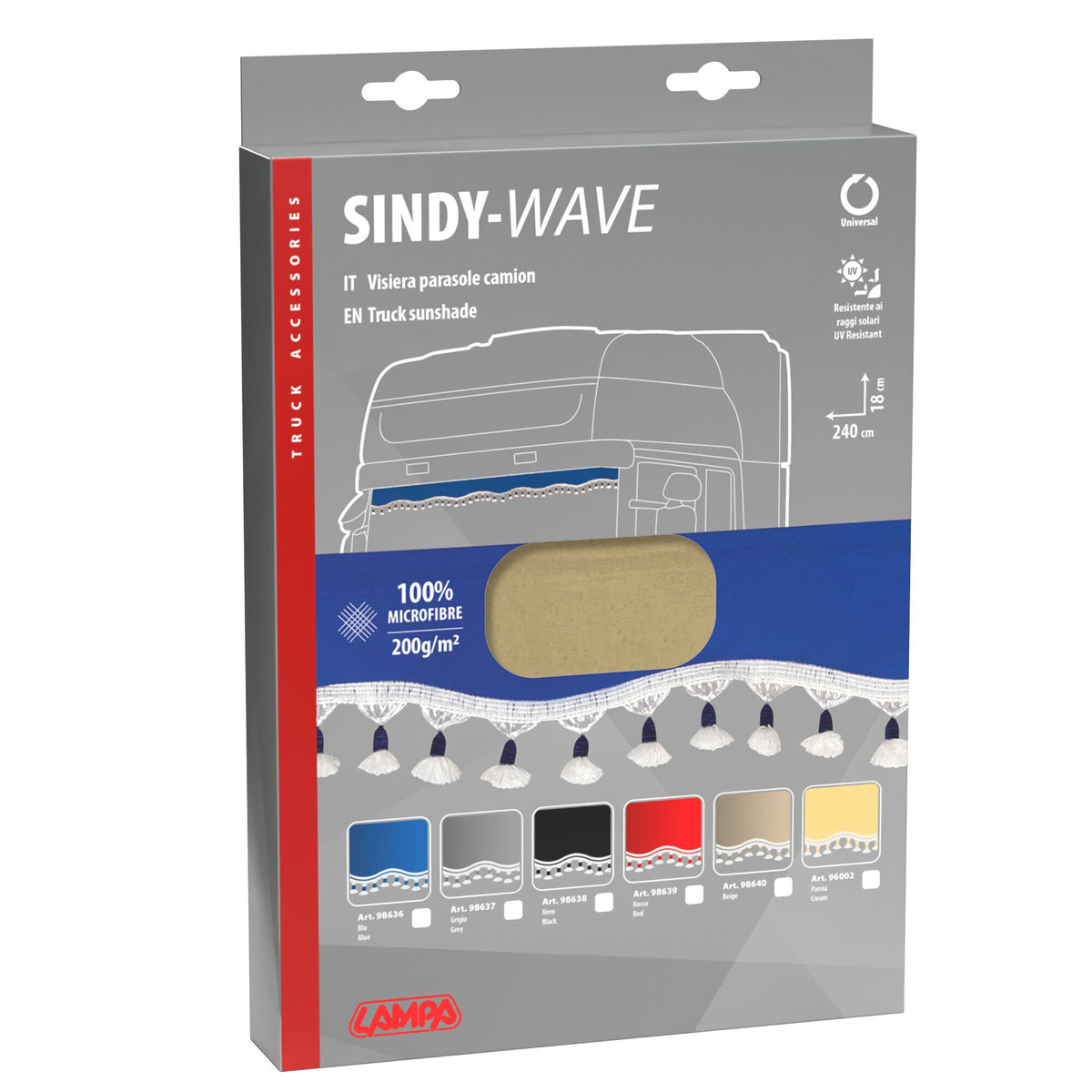 Lampa Sindy, fascia parasole in microfibra per camion - Beige 98640