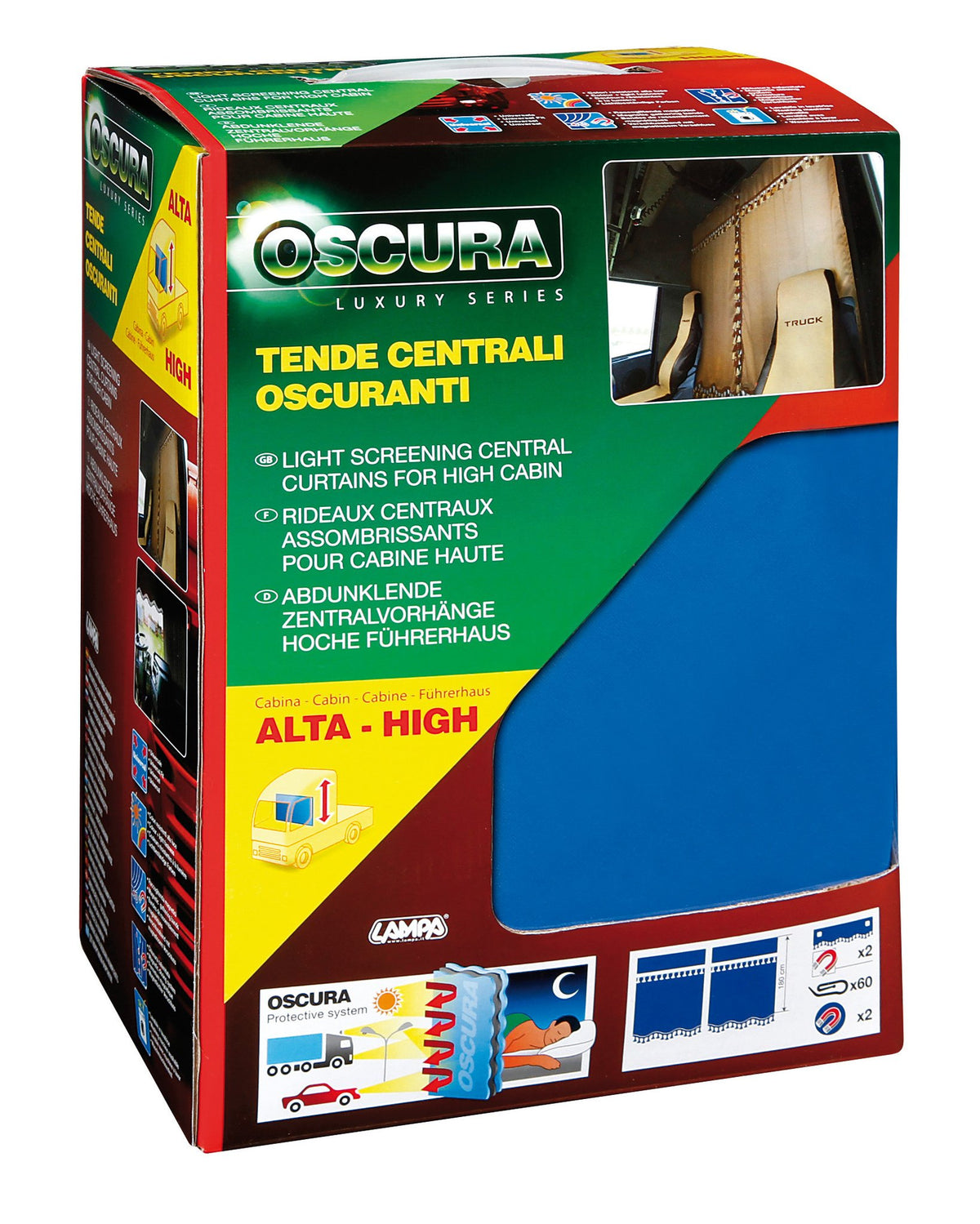 Lampa Oscura Tende Centrali Cabina Alta Camion - Blu
