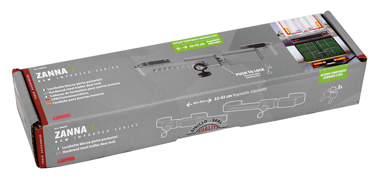 Lampa Zanna 1, lucchetto blocca-porte posteriore in acciaio cromato 98698