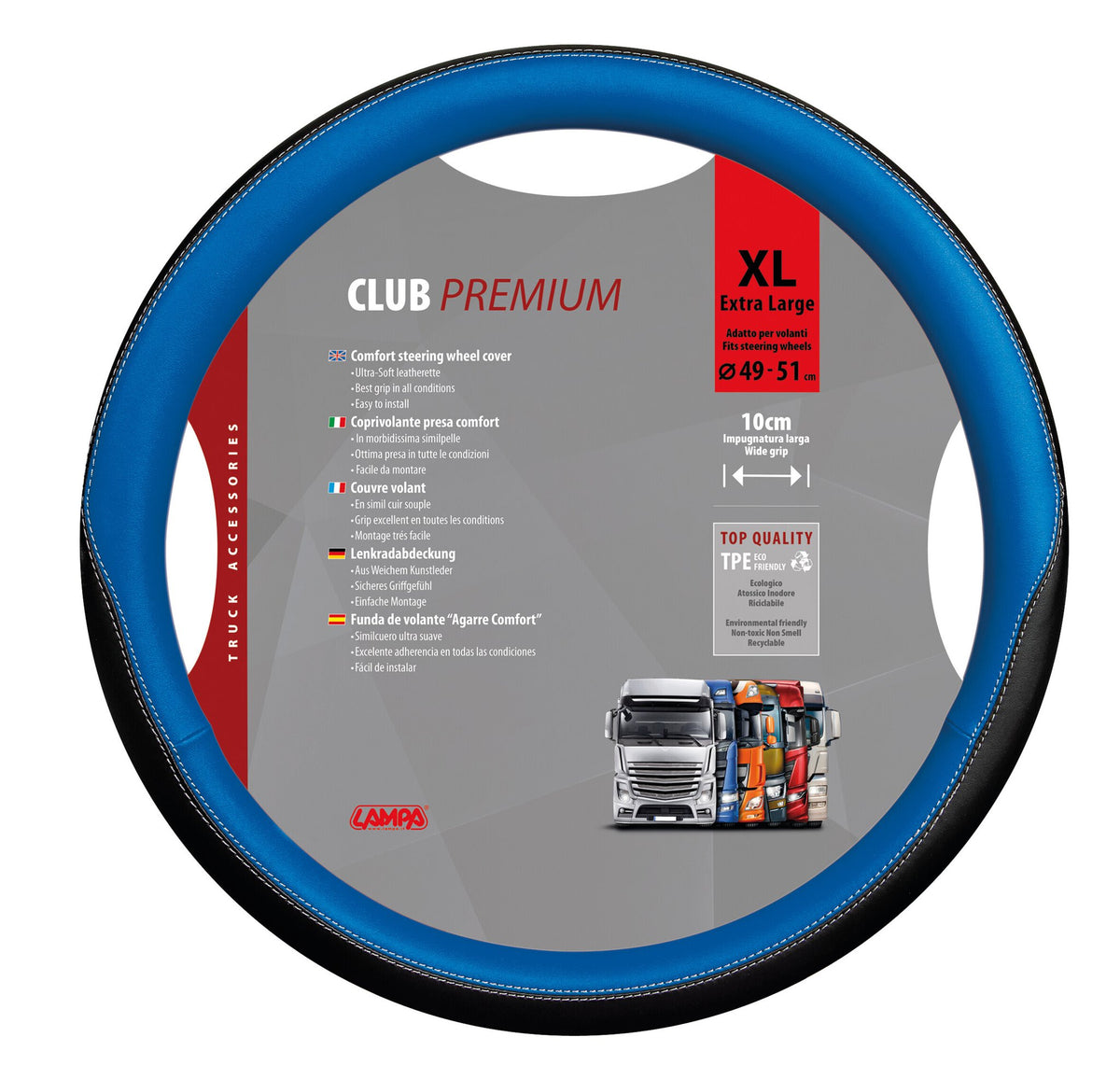 Lampa Club, coprivolante in Skeentex - XL -  49/51 cm - Blu 98908