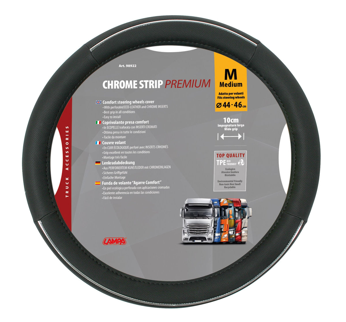 Lampa Chrome Strip, coprivolante in Skeentex - M -  44/46 cm 98922