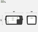 Frigorifero Portatile Indel B da 32 litri con Compressore 34 x 68 x 38 cm