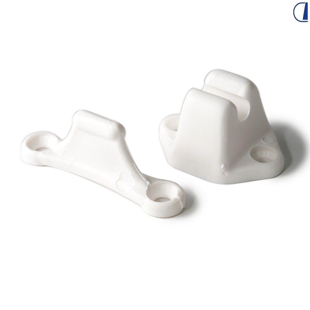 Set fermaporta a trapezio in plastica bianca per camper – conf. 2 pz