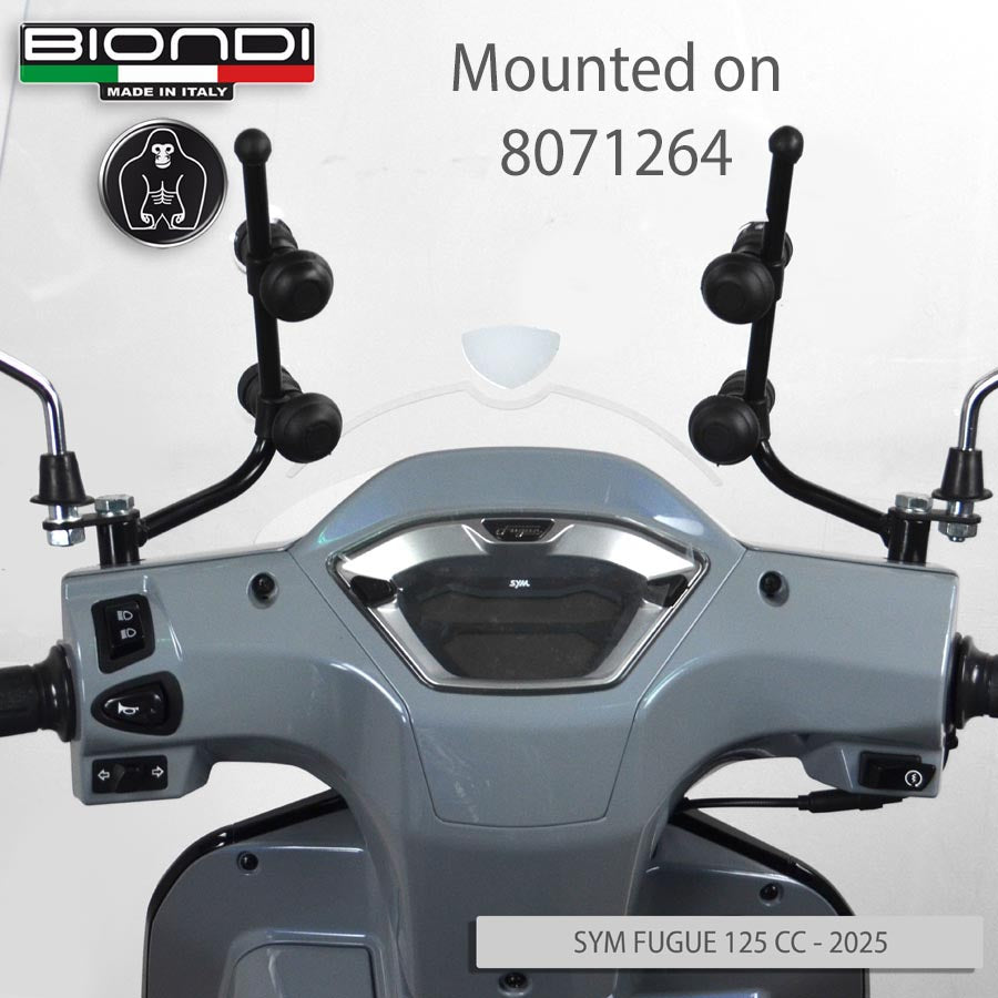 Biondi Parabrezza Z SYM Fugue 125 2025 Trasparente con Attacchi