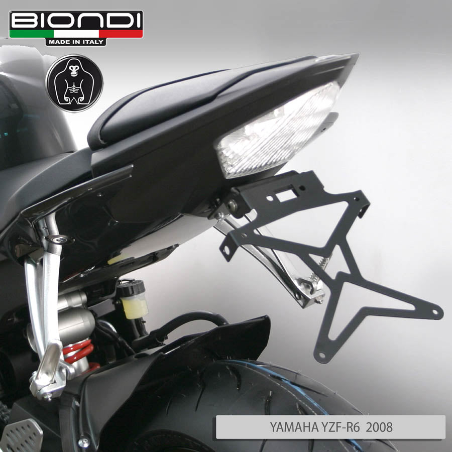 Biondi Portatarga Moto Regolabile Acciaio Nero Yamaha YZF-R6 600