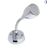 Lampada da lettura flessibile Jolly per camper, testa conica in alluminio, finitura cromo
