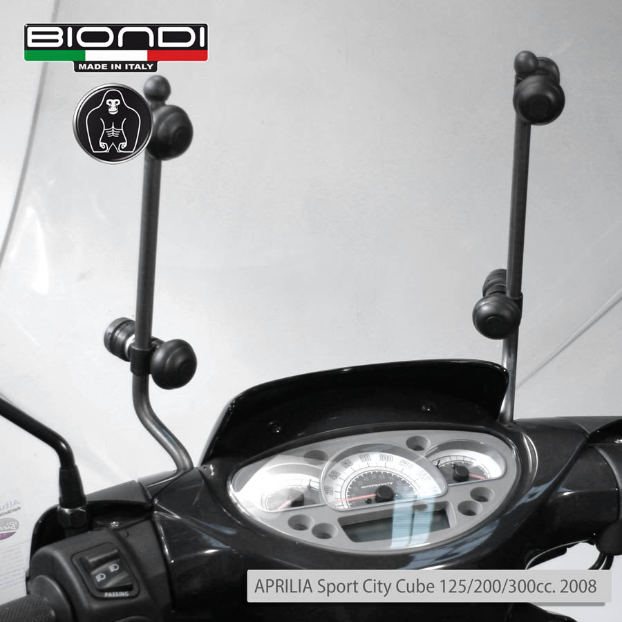 Biondi Kit Attacchi Parabrezza per Aprilia Sport City Cube 125/200/300 cc